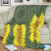 Australia Aboriginal Blanket - Yellow Bottle Brush Flora In Aboriginal Painting Blanket