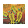 Australia Aboriginal Tapestry - Aboriginal Art Of Yellow Bottle Brush Plant Tapestry