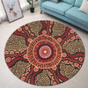 Australia Aboriginal Round Rug - Brown Aboriginal Style Dot Painting Round Rug