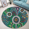 Australia Aboriginal Round Rug - A Dot Painting In The Style Of Indigenous Australian Art Round Rug
