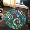 Australia Aboriginal Round Rug - A Dot Painting In The Style Of Indigenous Australian Art Round Rug