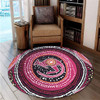 Australia Aboriginal Round Rug - Aboriginal Background Featuring Kangaroo Dot Design Round Rug