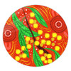 Australia Aboriginal Round Rug - Aboriginal Dot Art Of Australian Yellow Wattle Painting Round Rug