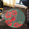 Australia Aboriginal Round Rug - Aboriginal Style Australian Poppy Flower Background Round Rug