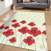 Australia Aboriginal Area Rug - Poppy Flowers Background In Aboriginal Dot Art Style Area Rug