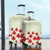Australia Aboriginal Luggage Cover - Poppy Flowers Background In Aboriginal Dot Art Style Luggage Cover