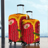 Australia Aboriginal Luggage Cover - Aboriginal Dot Art Of Australian Native Banksia Flower Luggage Cover