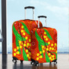 Australia Aboriginal Luggage Cover - Aboriginal Dot Art Of Australian Yellow Wattle Painting Luggage Cover