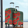 Australia Aboriginal Luggage Cover - Aboriginal Style Australian Poppy Flower Background Luggage Cover