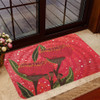 Australia Aboriginal Doormat - Red Aboriginal Art With Eucalyptus Flowers Doormat