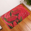 Australia Aboriginal Doormat - Red Aboriginal Art With Eucalyptus Flowers Doormat