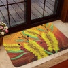 Australia Aboriginal Doormat - Aboriginal Art Of Yellow Bottle Brush Plant Doormat