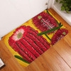 Australia Aboriginal Doormat - Aboriginal Dot Art Of Australian Native Banksia Flower Doormat