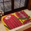 Australia Aboriginal Doormat - Aboriginal Dot Art Of Australian Native Banksia Flower Doormat