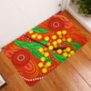Australia Aboriginal Doormat - Aboriginal Dot Art Of Australian Yellow Wattle Painting Doormat