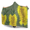 Australia Aboriginal Hooded Blanket - Yellow Bottle Brush Flora In Aboriginal Painting Hooded Blanket