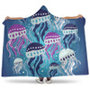 Australia Aboriginal Hooded Blanket - Aboriginal Art Painting With Jellyfish Hooded Blanket