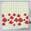 Australia Aboriginal Shower Curtain - Poppy Flowers Background In Aboriginal Dot Art Style Shower Curtain