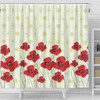 Australia Aboriginal Shower Curtain - Poppy Flowers Background In Aboriginal Dot Art Style Shower Curtain