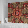 Australia Aboriginal Shower Curtain - Brown Aboriginal Style Dot Painting Shower Curtain