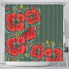 Australia Aboriginal Shower Curtain - Aboriginal Style Australian Poppy Flower Background Shower Curtain