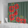 Australia Aboriginal Shower Curtain - Aboriginal Style Australian Poppy Flower Background Shower Curtain