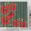 Australia Aboriginal Shower Curtain - Aboriginal Style Australian Poppy Flower Background Shower Curtain