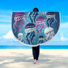 Australia Aboriginal Beach Blanket - Aboriginal Art Painting With Jellyfish Beach Blanket
