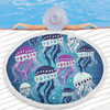 Australia Aboriginal Beach Blanket - Aboriginal Art Painting With Jellyfish Beach Blanket