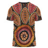 Australia Aboriginal T-shirt - Beautiful Dotted Leaves Aboriginal Art Background T-shirt