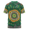 Australia Aboriginal T-shirt - Green Aboriginal Style Dot Painting T-shirt