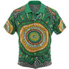 Australia Aboriginal Hawaiian Shirt - Green Aboriginal Style Dot Painting Hawaiian Shirt