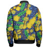 Australia Aboriginal Bomber Jacket - Australian Yellow Wattle Flower Artwork Bomber Jacket