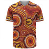 Australia Aboriginal Baseball Shirt - Connection Concept Dot Aboriginal Colorful Painting Baseball Shirt