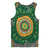 Australia Aboriginal Men Singlet - Green Aboriginal Style Dot Painting Men Singlet