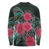 Australia Aboriginal Long Sleeve T-shirt - Australian Hakea Flowers Painting In Aboriginal Style Long Sleeve T-shirt