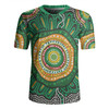 Australia Aboriginal Rugby Jersey - Green Aboriginal Style Dot Painting Rugby Jersey