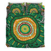 Australia Aboriginal Bedding Set - Green Aboriginal Style Dot Painting Bedding Set