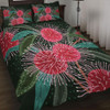 Australia Aboriginal Quilt Bed Set - Australian Hakea Flowers Painting In Aboriginal Style Quilt Bed Set