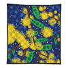 Australia Aboriginal Quilt - Australian Yellow Wattle Flower Artwork Quilt