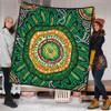 Australia Aboriginal Quilt - Green Aboriginal Style Dot Painting Quilt