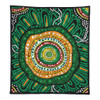 Australia Aboriginal Quilt - Green Aboriginal Style Dot Painting Quilt