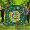 Australia Aboriginal Quilt - Green Aboriginal Style Dot Painting Quilt