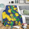 Australia Aboriginal Blanket - Australian Yellow Wattle Flower Artwork Blanket