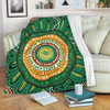 Australia Aboriginal Blanket - Green Aboriginal Style Dot Painting Blanket