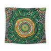 Australia Aboriginal Tapestry - Green Aboriginal Style Dot Painting Tapestry