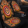 Australia Aboriginal Car Seat Cover - Beautiful Dotted Leaves Aboriginal Art Background Car Seat Cover