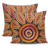 Australia Aboriginal Pillow Cases - Beautiful Dotted Leaves Aboriginal Art Background Pillow Cases