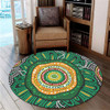 Australia Aboriginal Round Rug - Green Aboriginal Style Dot Painting Round Rug