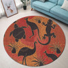 Australia Aboriginal Round Rug - Aboriginal Dot Art With Animals Round Rug